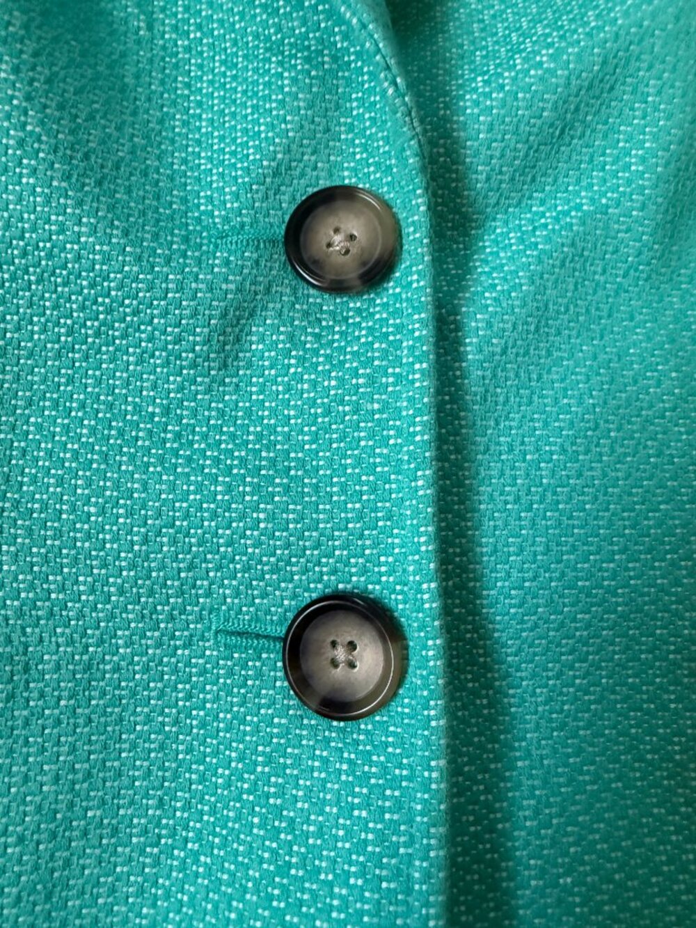 BANANA REPUBLIC Mint Green Tweed Cotton Linen Short Suit Set Blazer 6 Shorts 8 - Picture 10 of 16